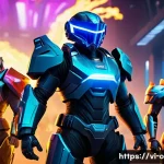 Home 16 오버워치2 영웅 카운터 조합 - A dynamic esports team battle scene in a futuristic urban arena inspired by Vietnamese culture, feat...